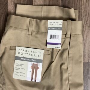 Perry Ellis Portfolio Khaki Flex Twill Trousers